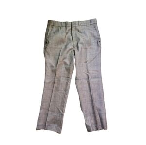 Vintage Men's Brown Plaid Prince Of Wales Check Retro Wool Pants Size 34×26